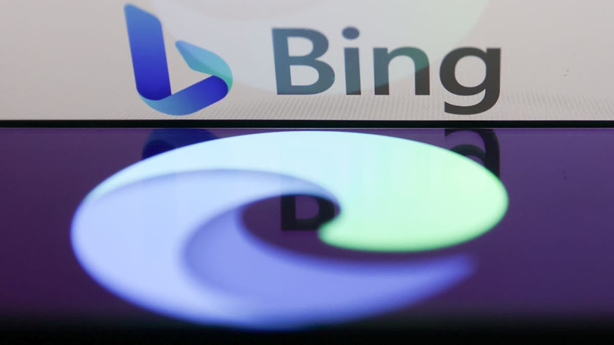 Bing logo on screen