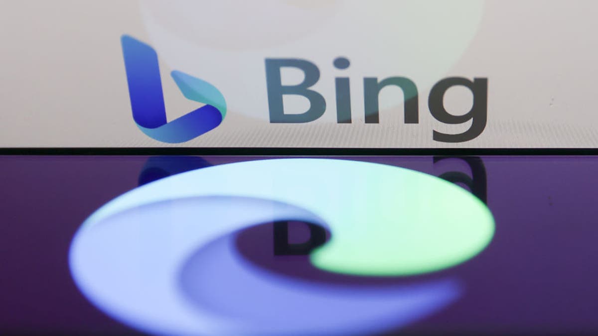 Bing logo on screen