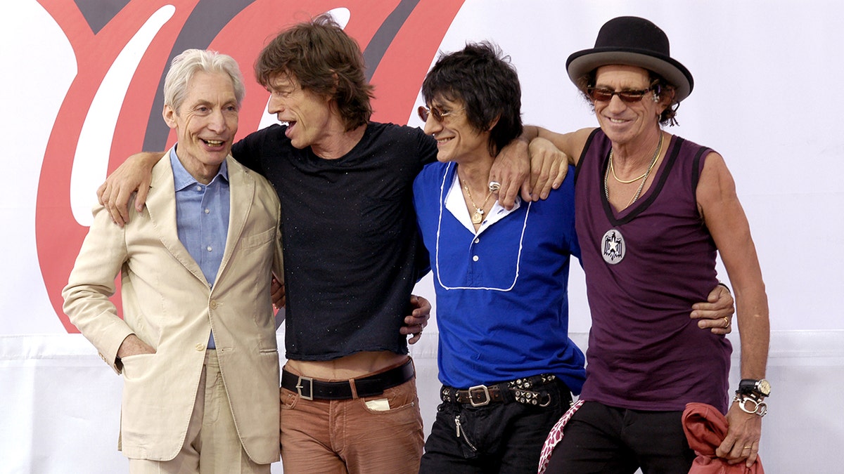 Charlie Watts, Mick Jagger, Ronnie Wood and Keith Richards of The Rolling Stones