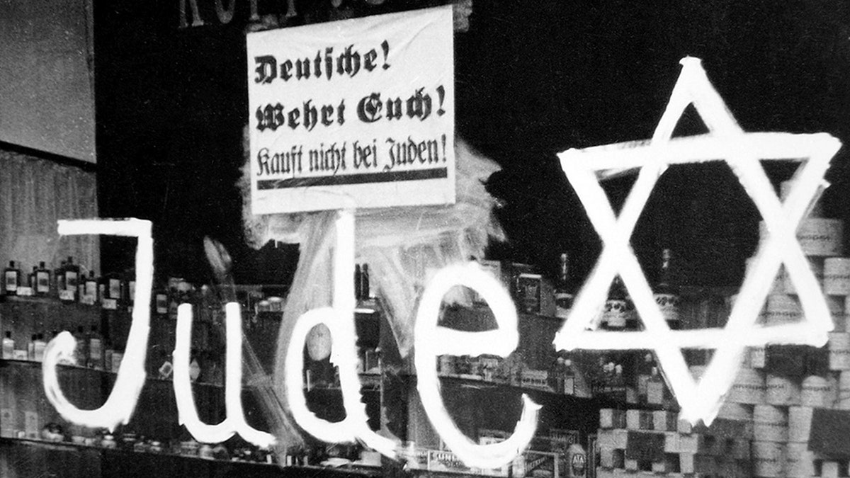A 1938 Jewish shop vandalized in Germany