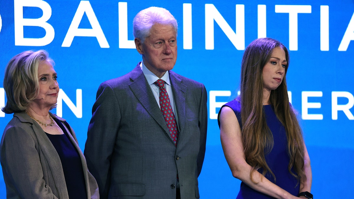 Hillary, Bill, and Chelsea Clinton at a Sept. 2022 Clinton Global Initiative meeting