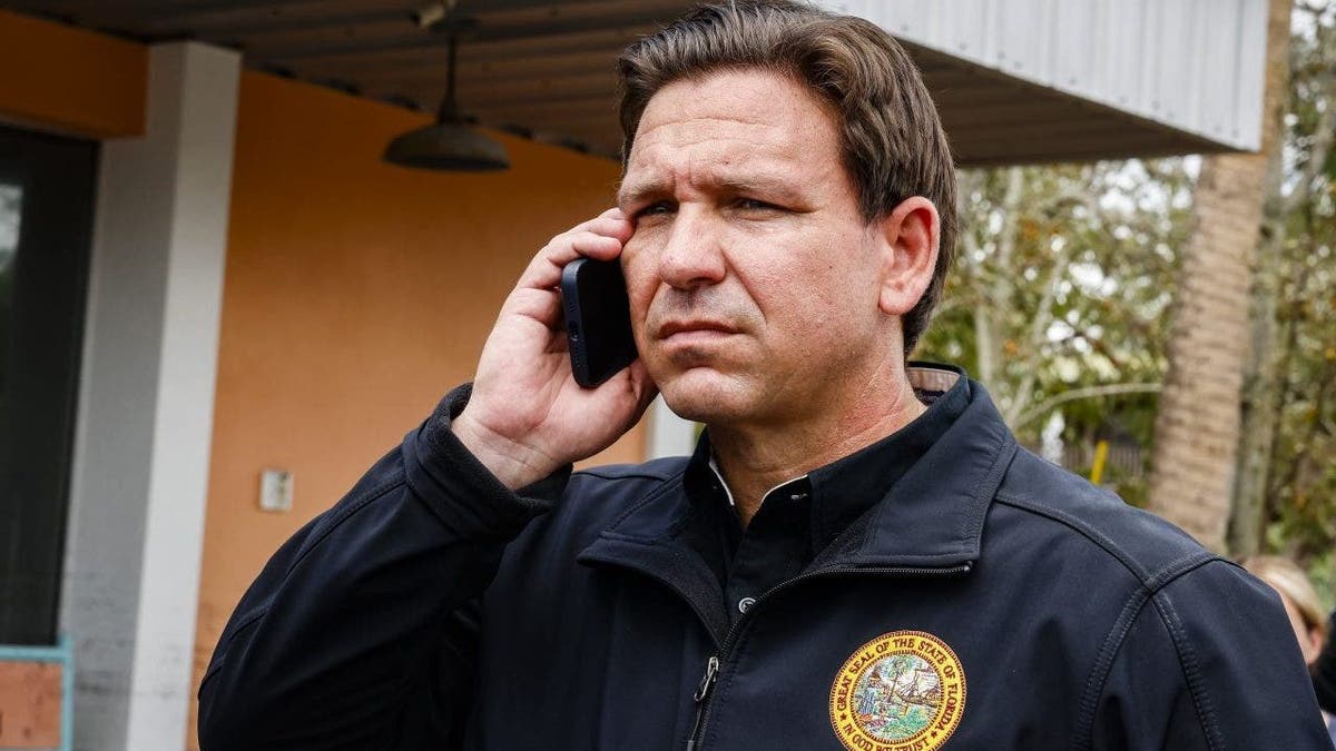 Florida Gov. Ron DeSantis makes call during response to Hurricane Idalia
