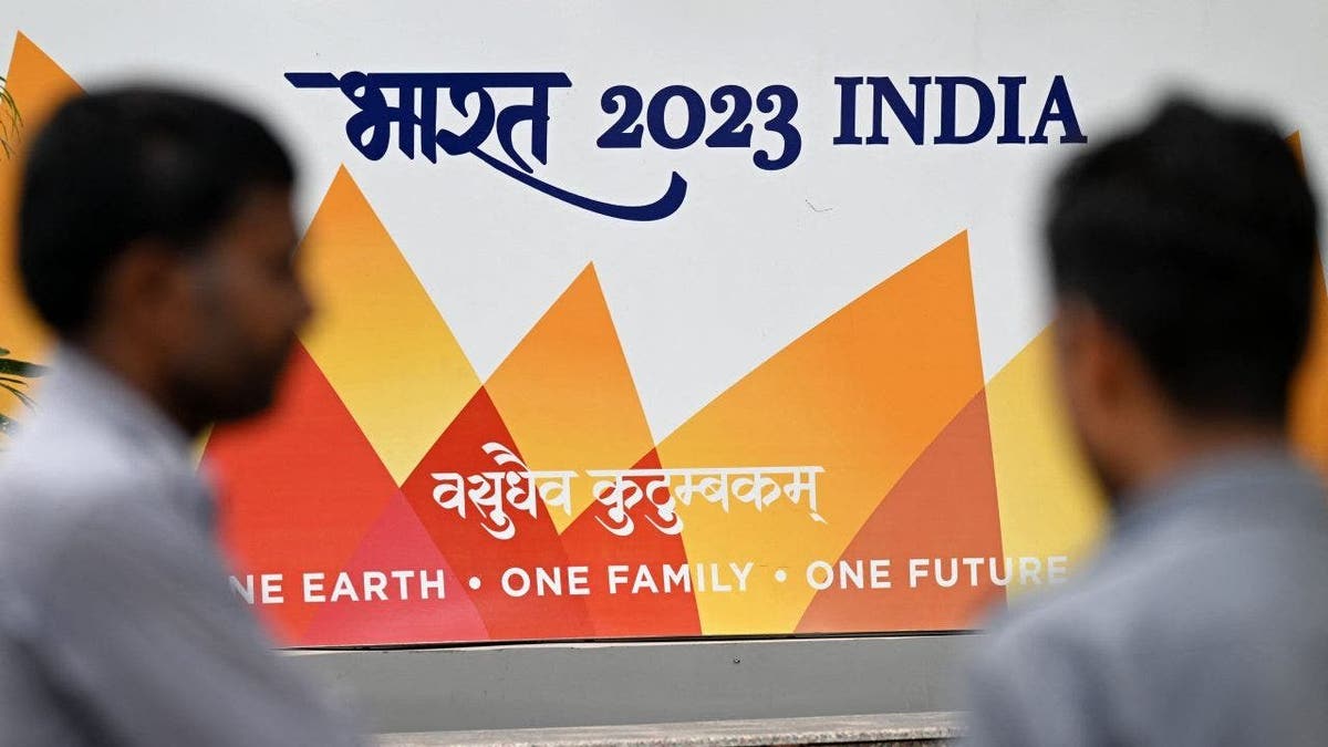 Sign seen for G-20 in India