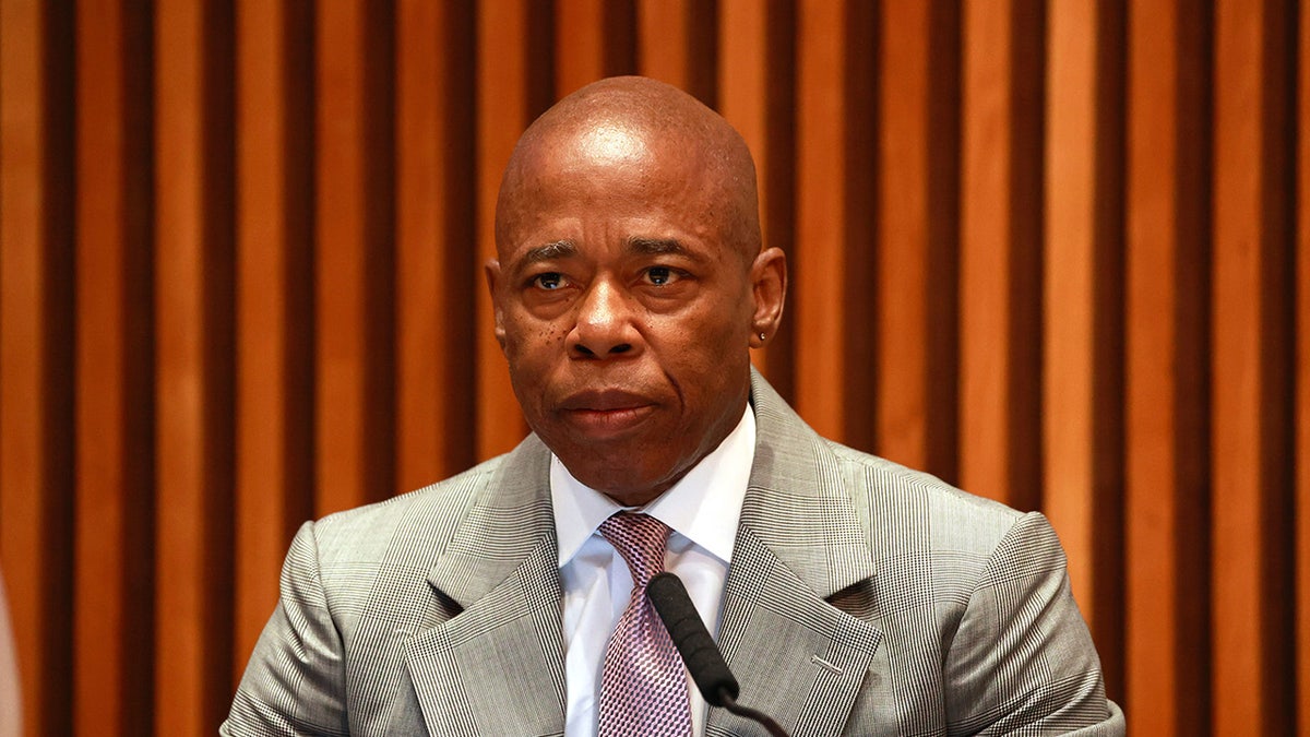 Eric Adams at NYPD headquarters