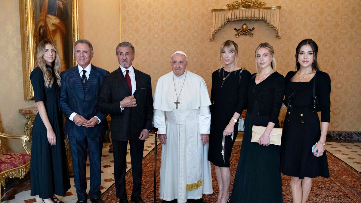 Pope Francis with Stallone family
