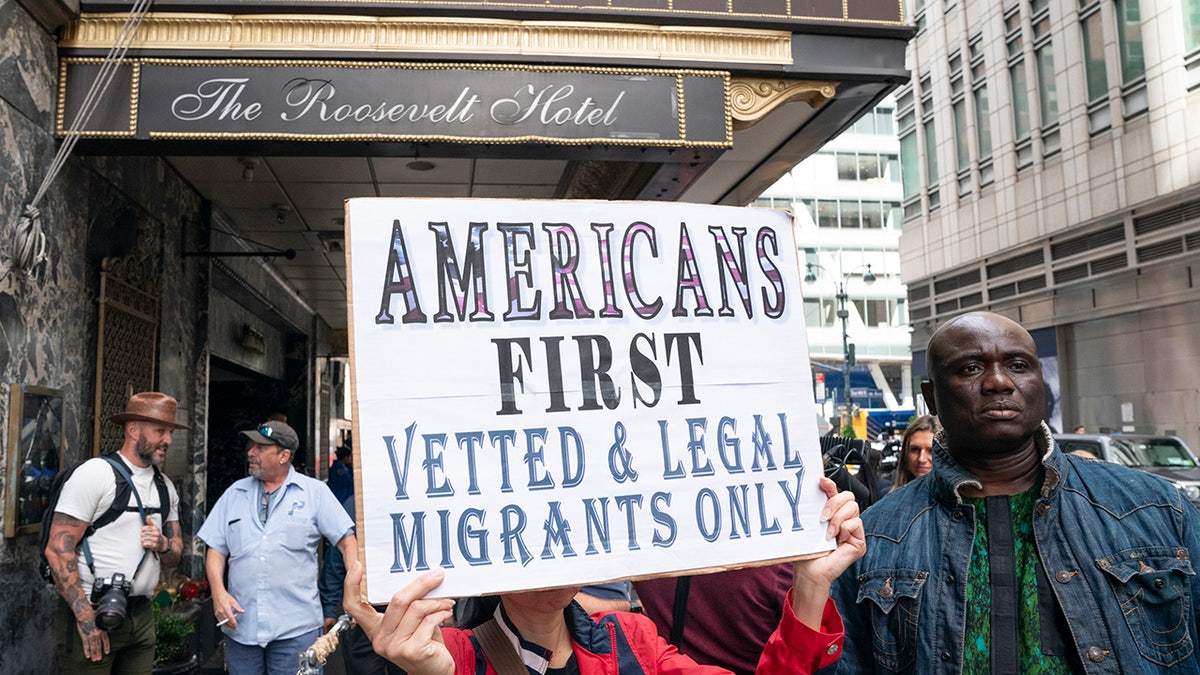 Roosevelt Hotel migrant protester