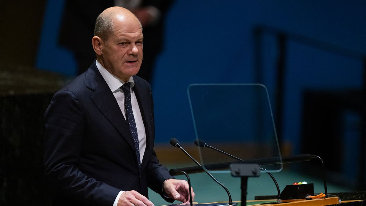 Germany Chancellor Olaf Scholz at the general assembly