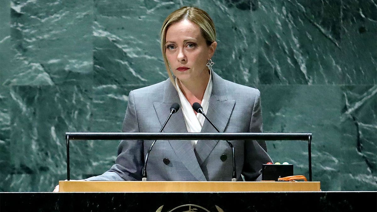 Italian Prime Minister Giorgia Meloni addresses United Nations General Assembly