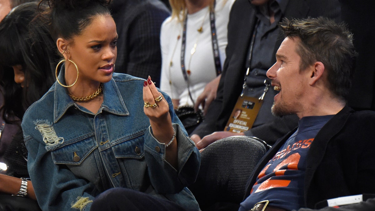 rihanna and ethan hawke at game