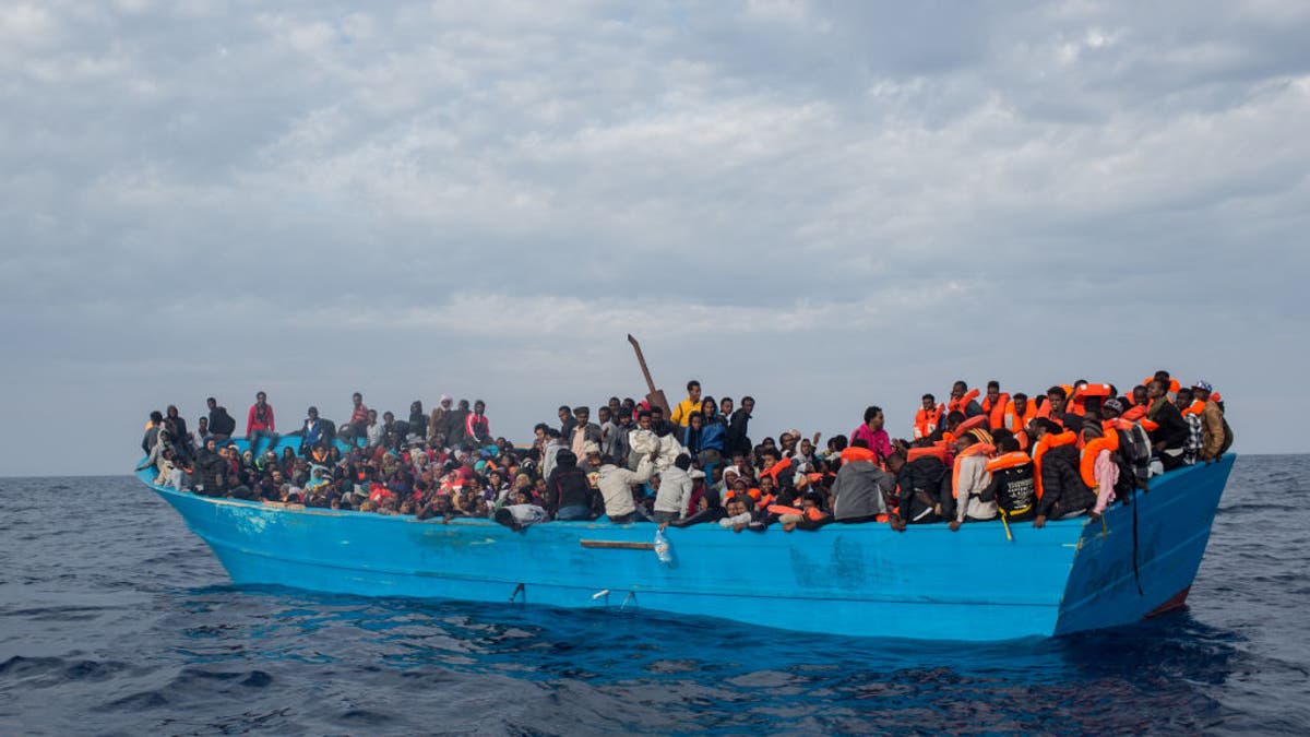 Migrants on boat near Italy