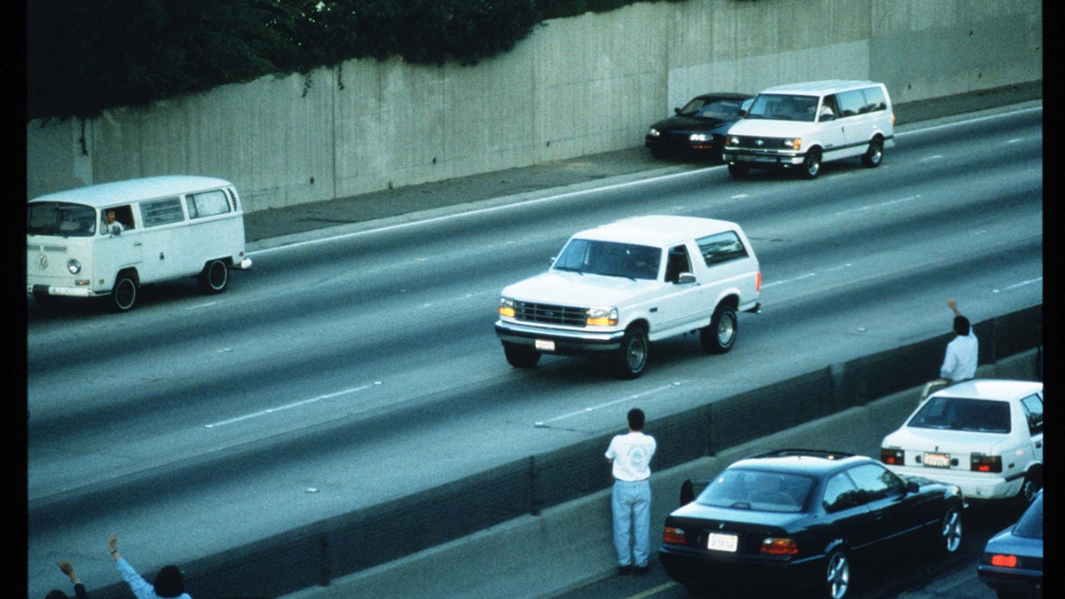 white ford bronco chase