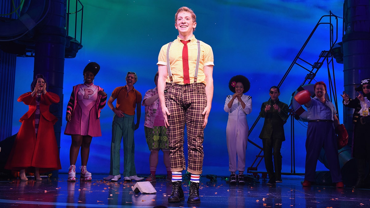 A photo of Ethan Slater in "Spongebob Squarepants: The Broadway Musical"