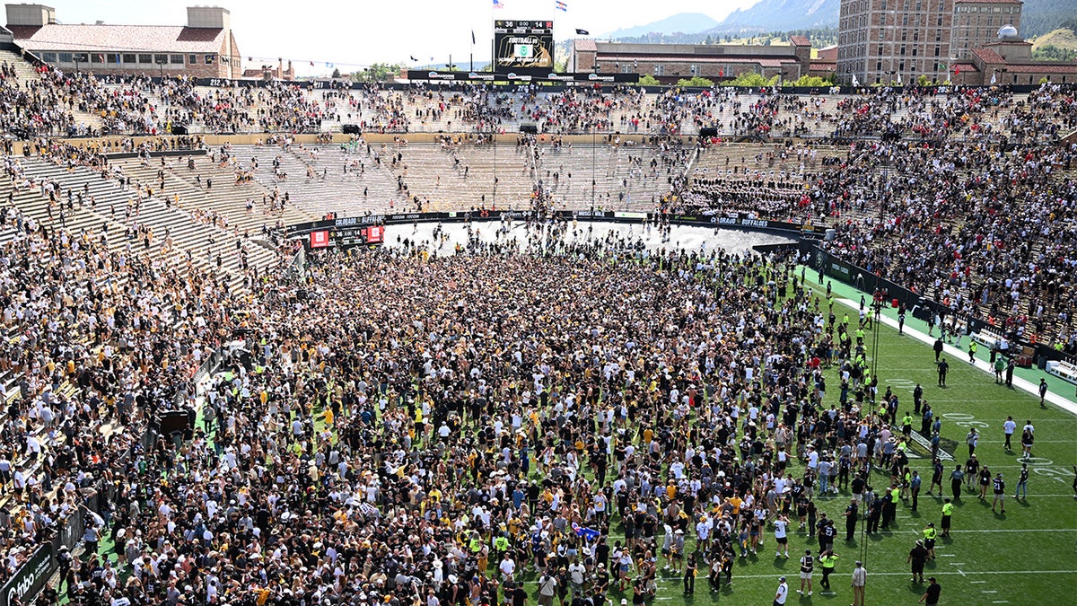 Colorado fans rush the field