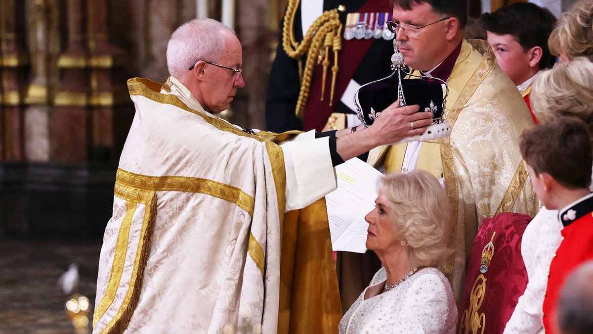 Queen Camilla being crowned