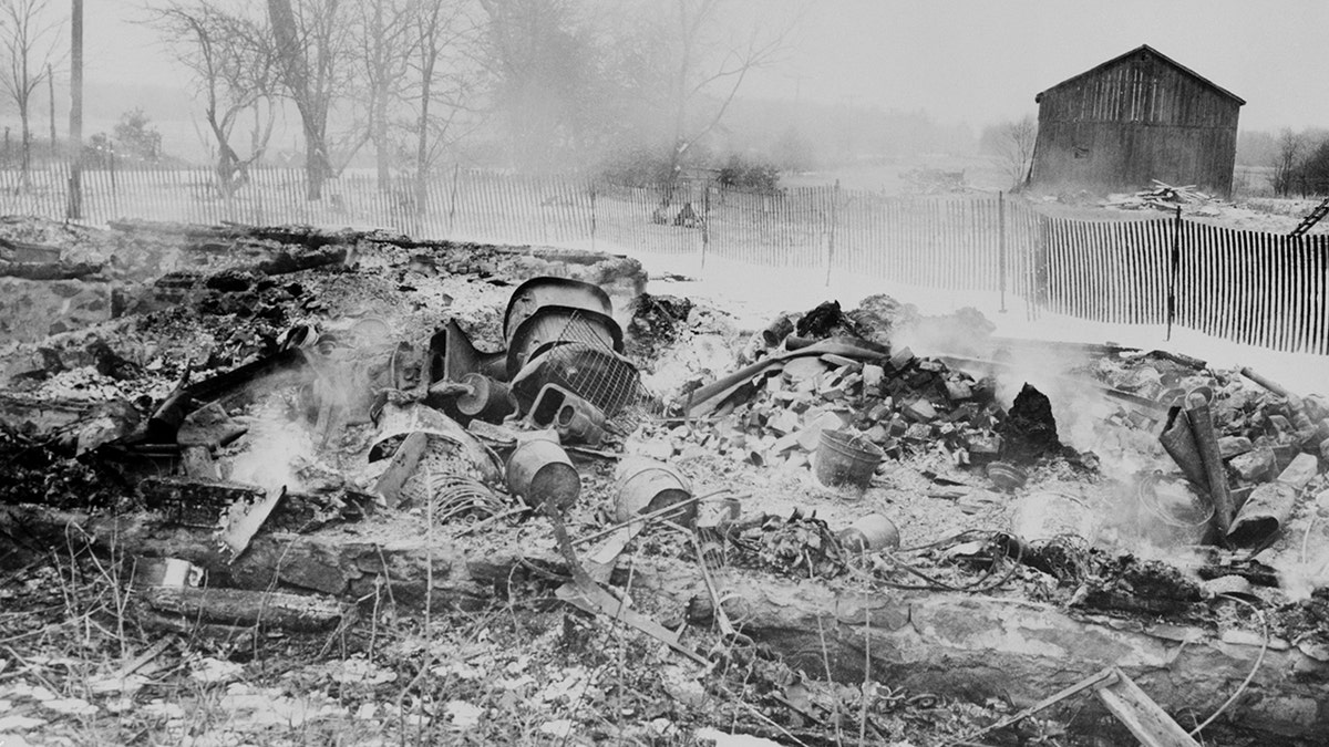 The remains of Ed Geins home after it was burned down