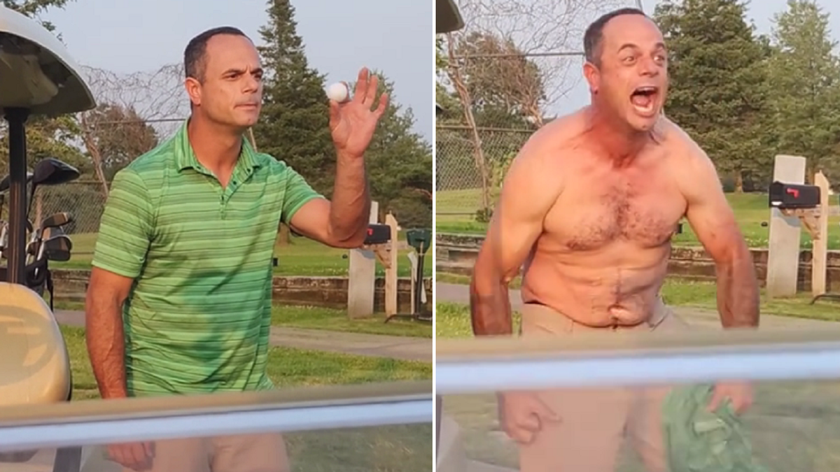 Golfer yells in viral video
