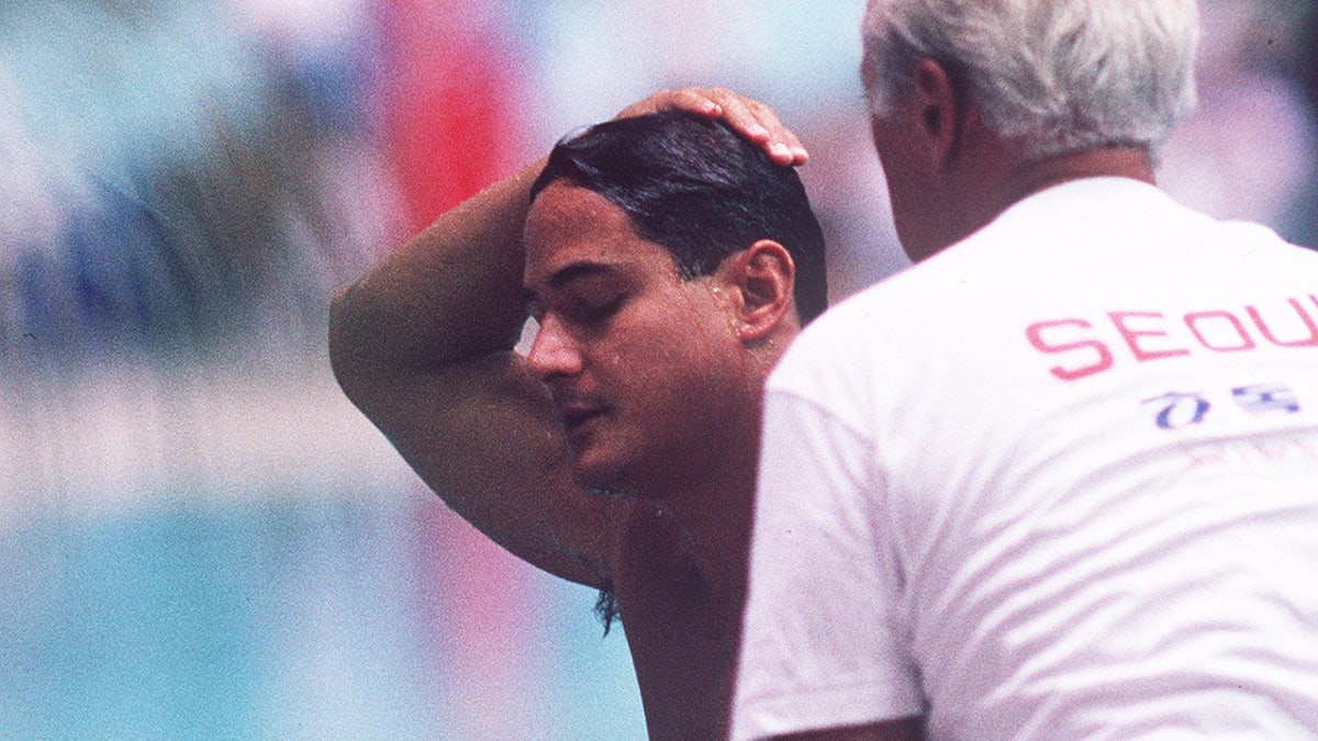 Greg Louganis in the 1988 Olympics