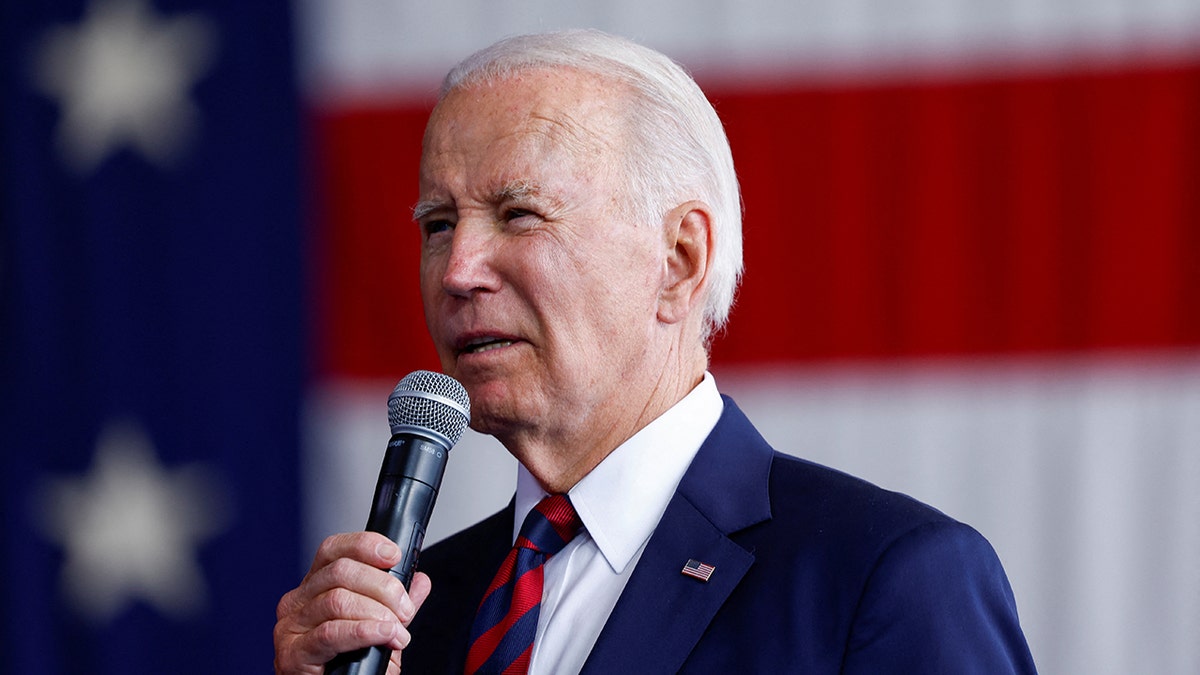 President Biden with microphone