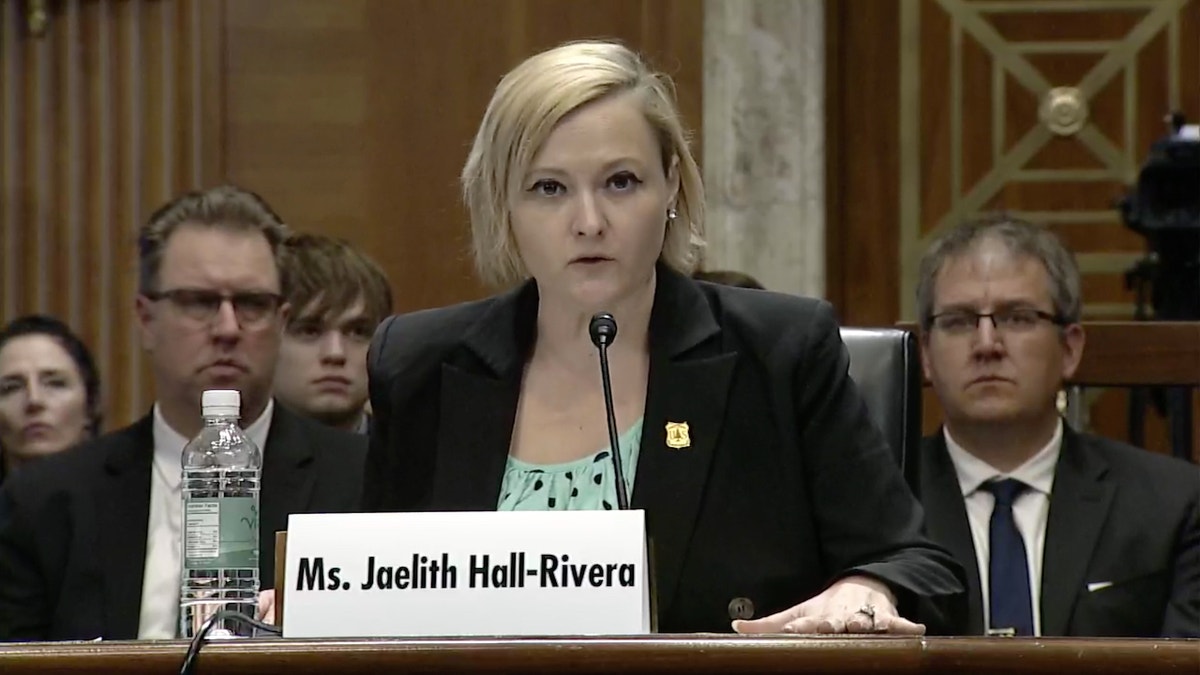 USDA Forest Service Deputy Chief of State, Private, and Tribal Forestry Jaelith Hall-Rivera testifies during a Senate Energy and Natural Resources Committee hearing on June 8.