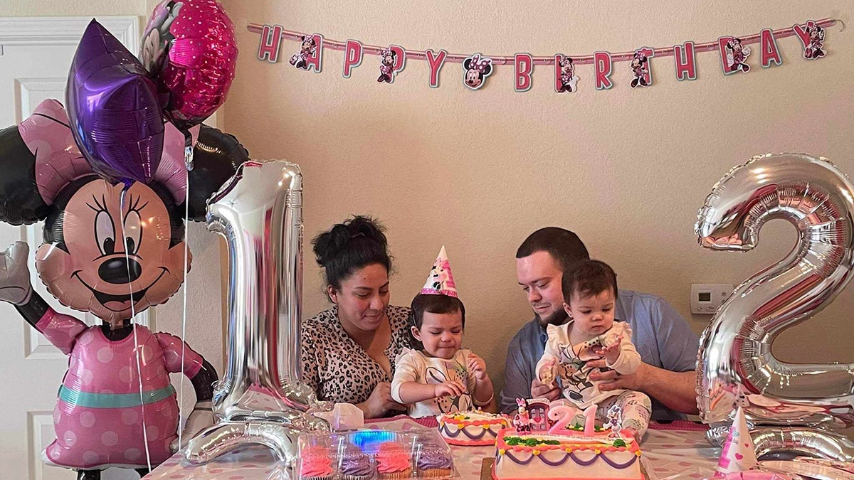 Jasmine and Jessica celebrating their 1st birthday together