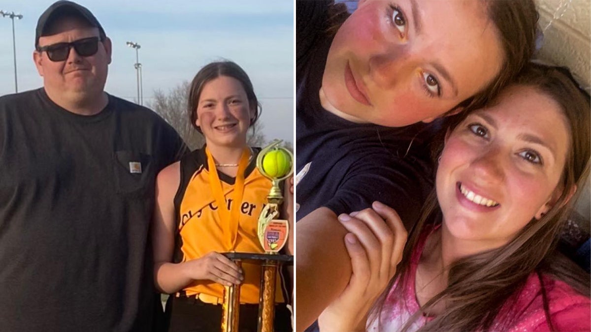 Jaylee Chillson poses with her parents.