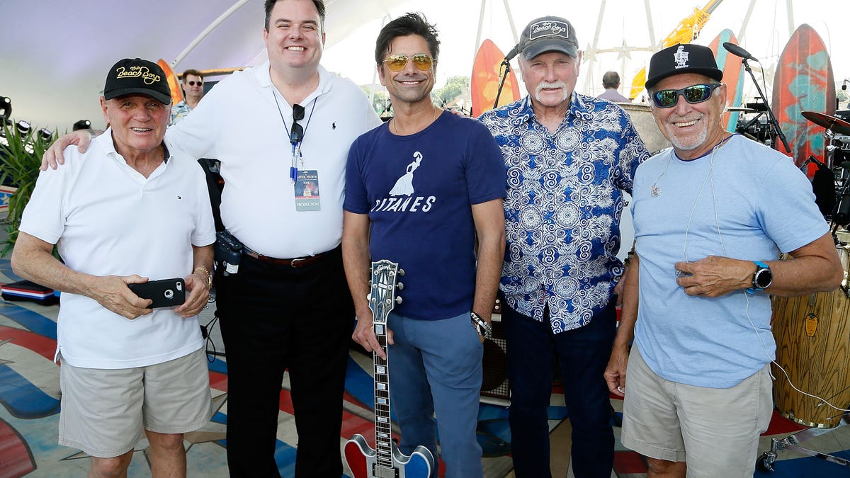 Bruce Johnson, Michael Colbert, John Stamos, Mike Love and Jimmy Buffett