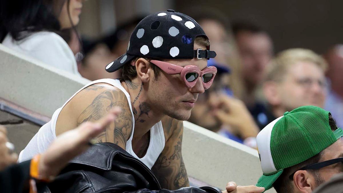 Justin Bieber attends day five of the US Open 