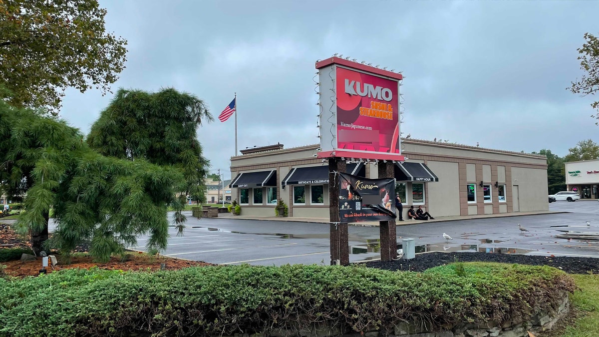 Sign in front of Kumo Sushi and Steakhouse