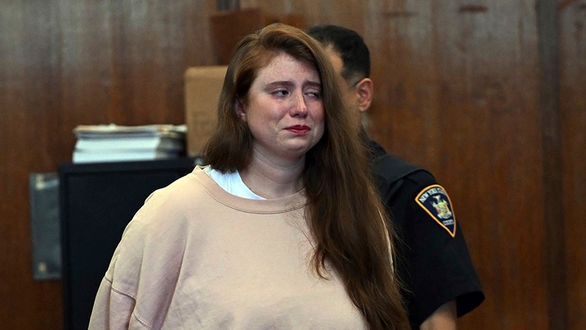 A tearful Lauren Pazienza in court