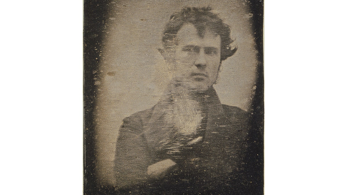 The self-portrait of Robert Cornelius (1809-1893), the very first daguerreotype taken in North America.