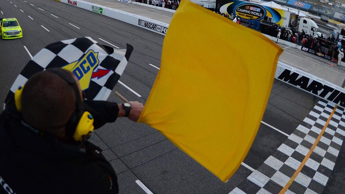 A yellow racing flag