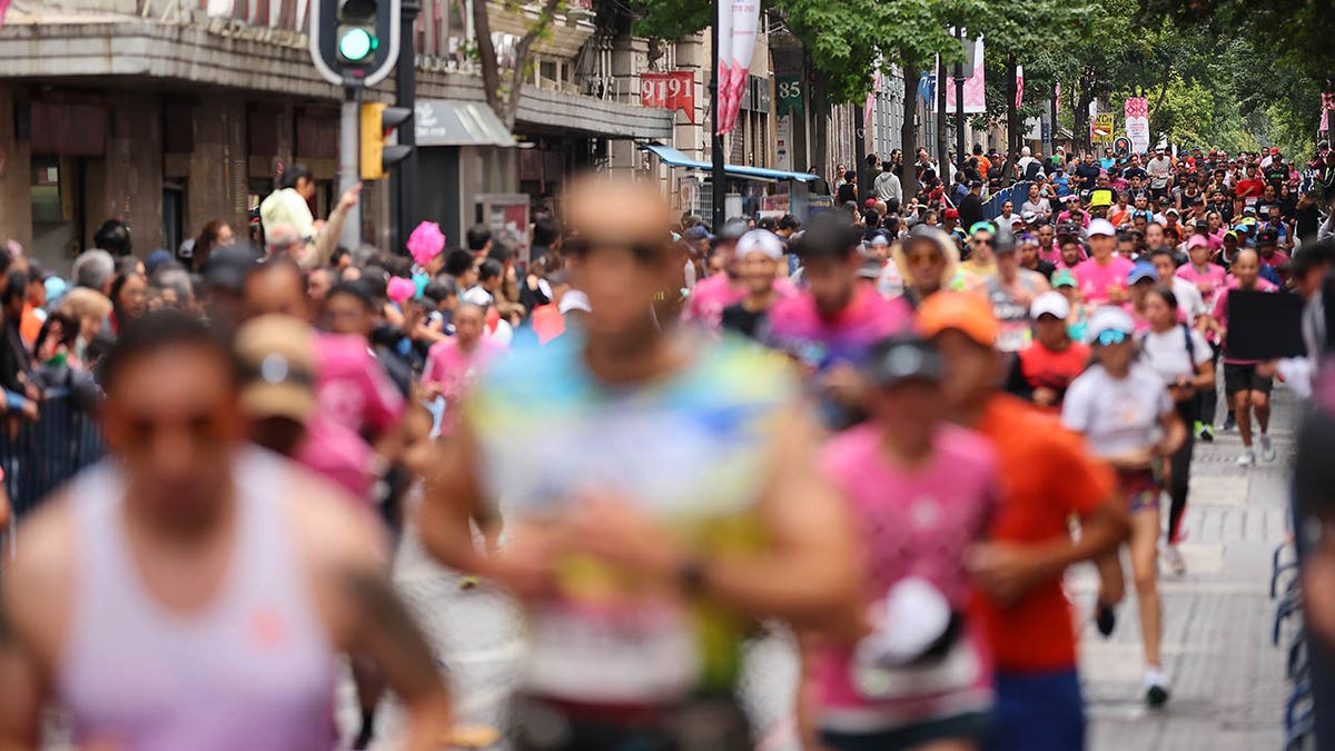 Runners compete during Mexico City Marathon
