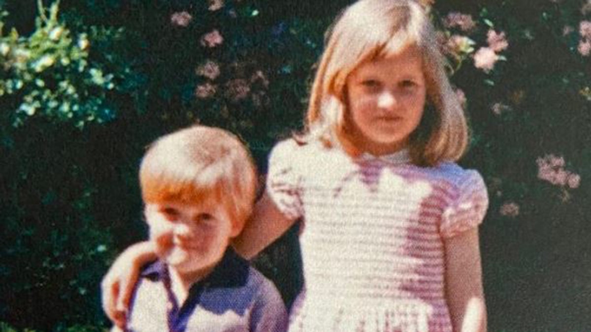 A young Princess Diana with brother Charles
