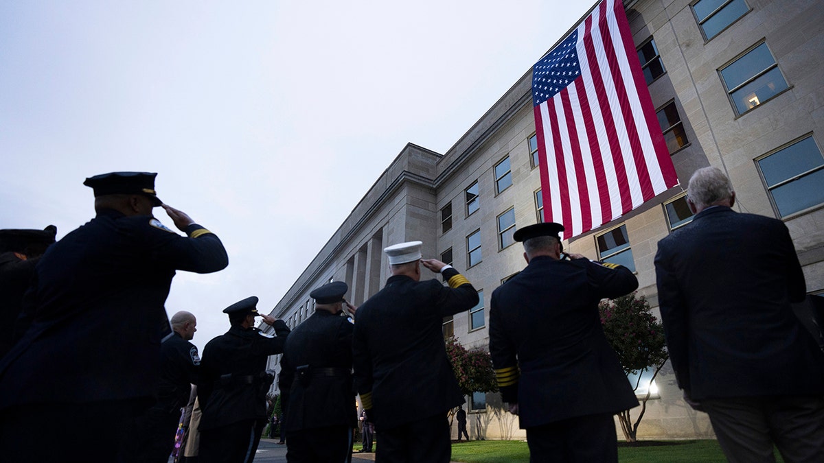 American flag on display at Pentagon on 9/11 anniversary
