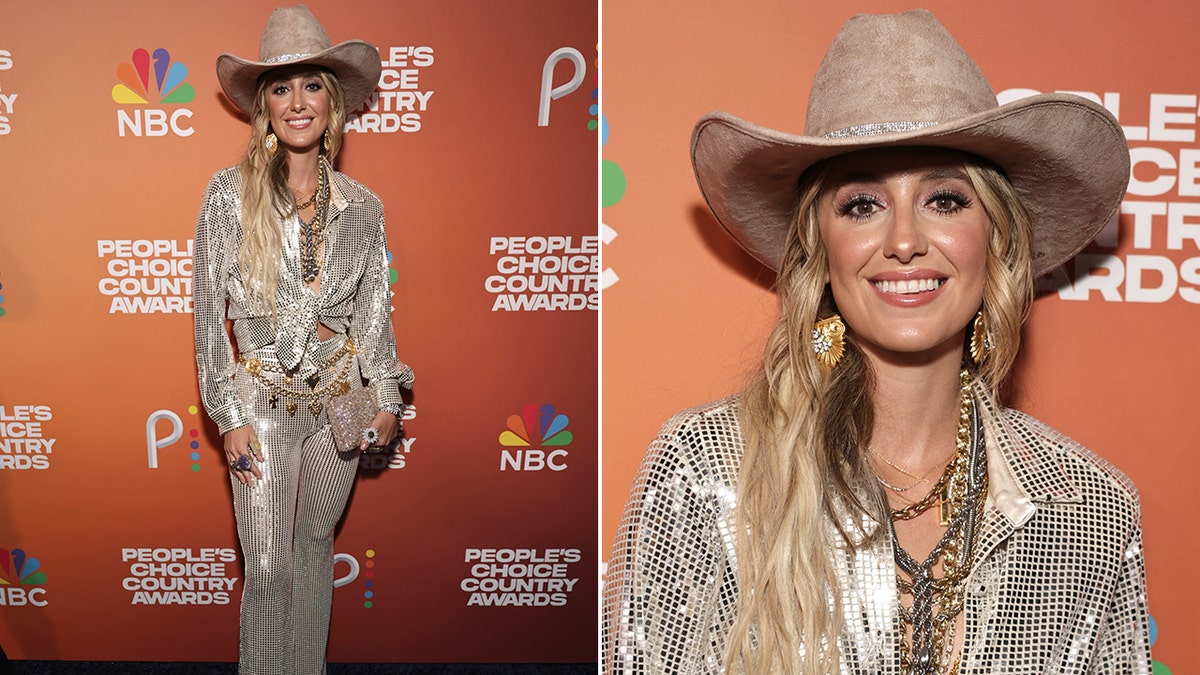 Yellowstone star Lainey Wilson sports silver sequins at country awards in Nashville