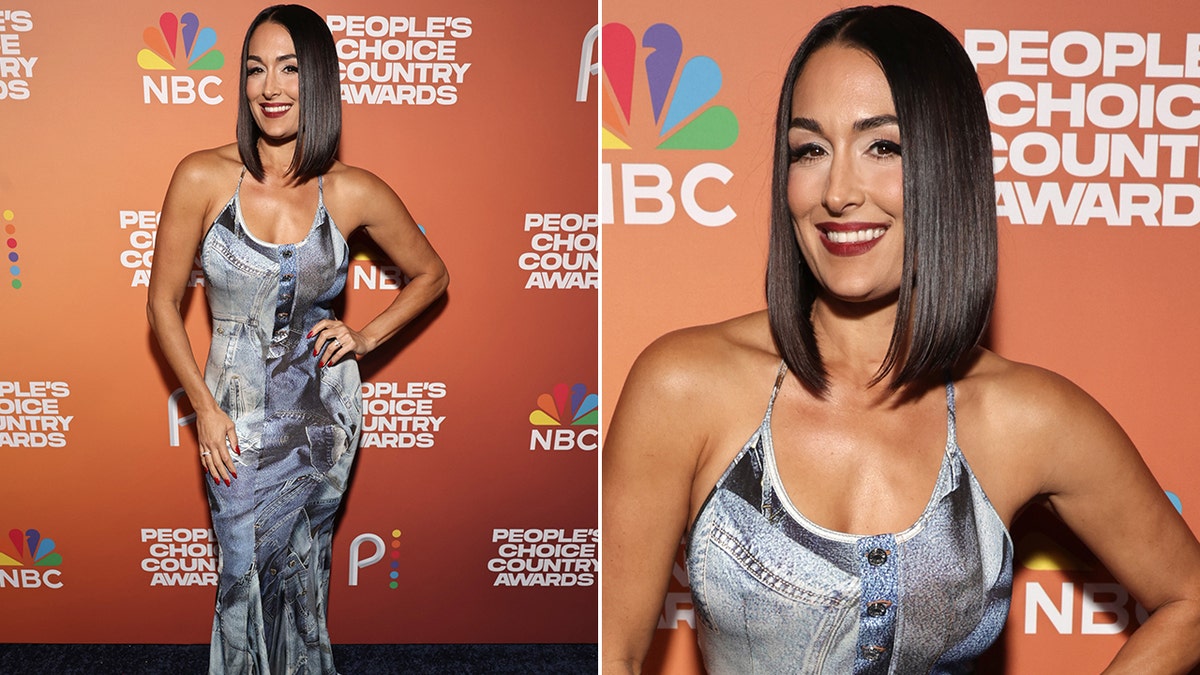 Nikki Bella shows skin in denim dress at People's Country Choice Awards
