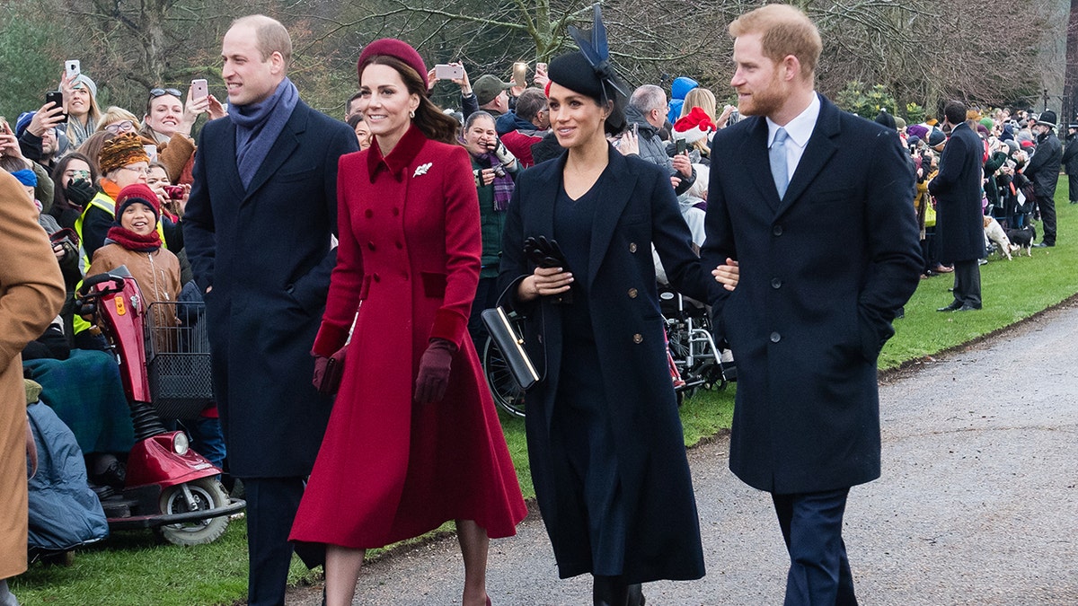 Prince William, Kate Middleton, Meghan Markle and Prince Harry walking together