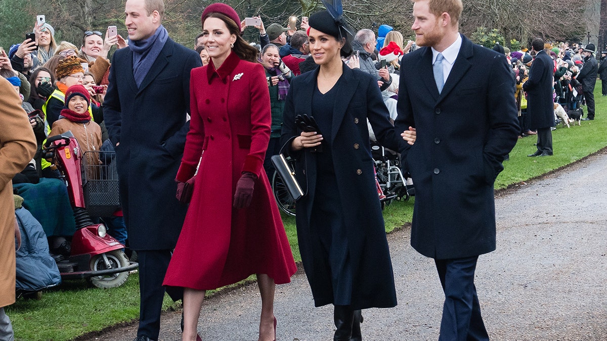 Prince William, Kate Middleton, Meghan Markle and Prince Harry walking together