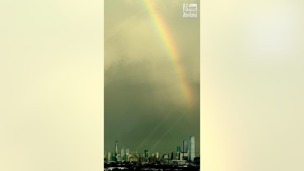 a rainbow over new york city on nine eleven