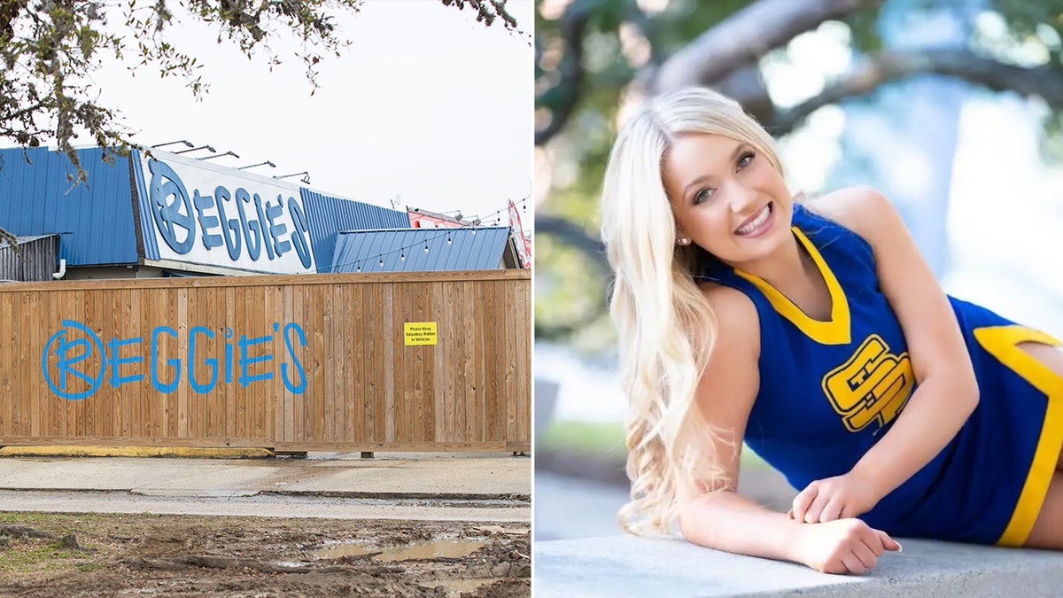 Split photo of Reggie's Bar and Madison Brooks.