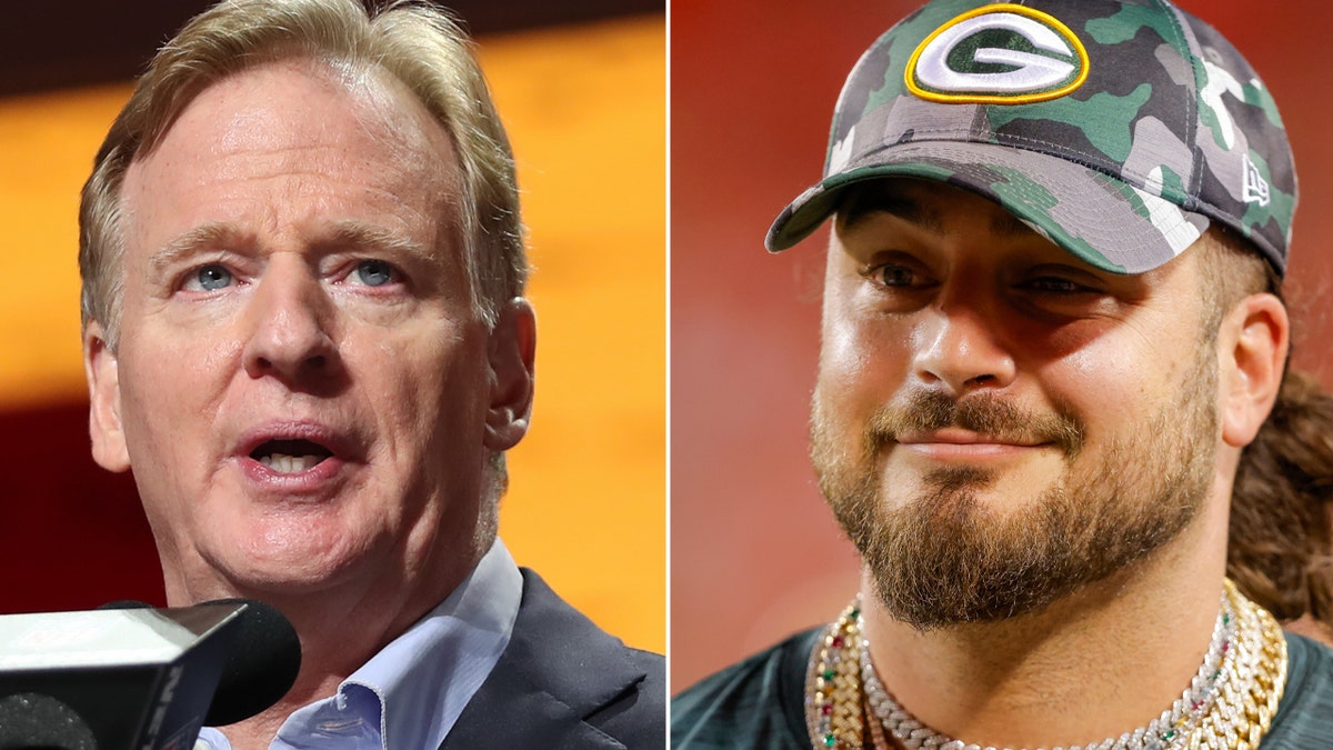 Roger Goodell and David Bakhtiari