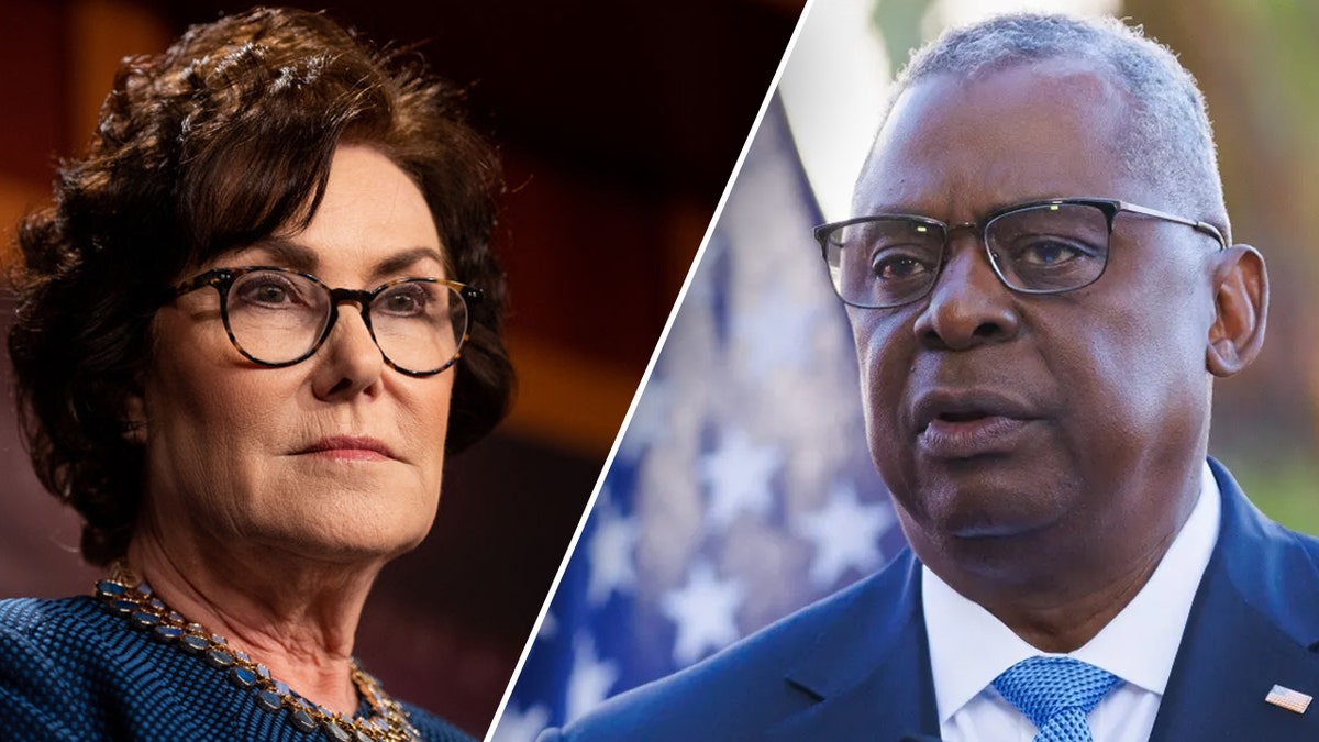 Sen. Rosen and Sec. Austin image split