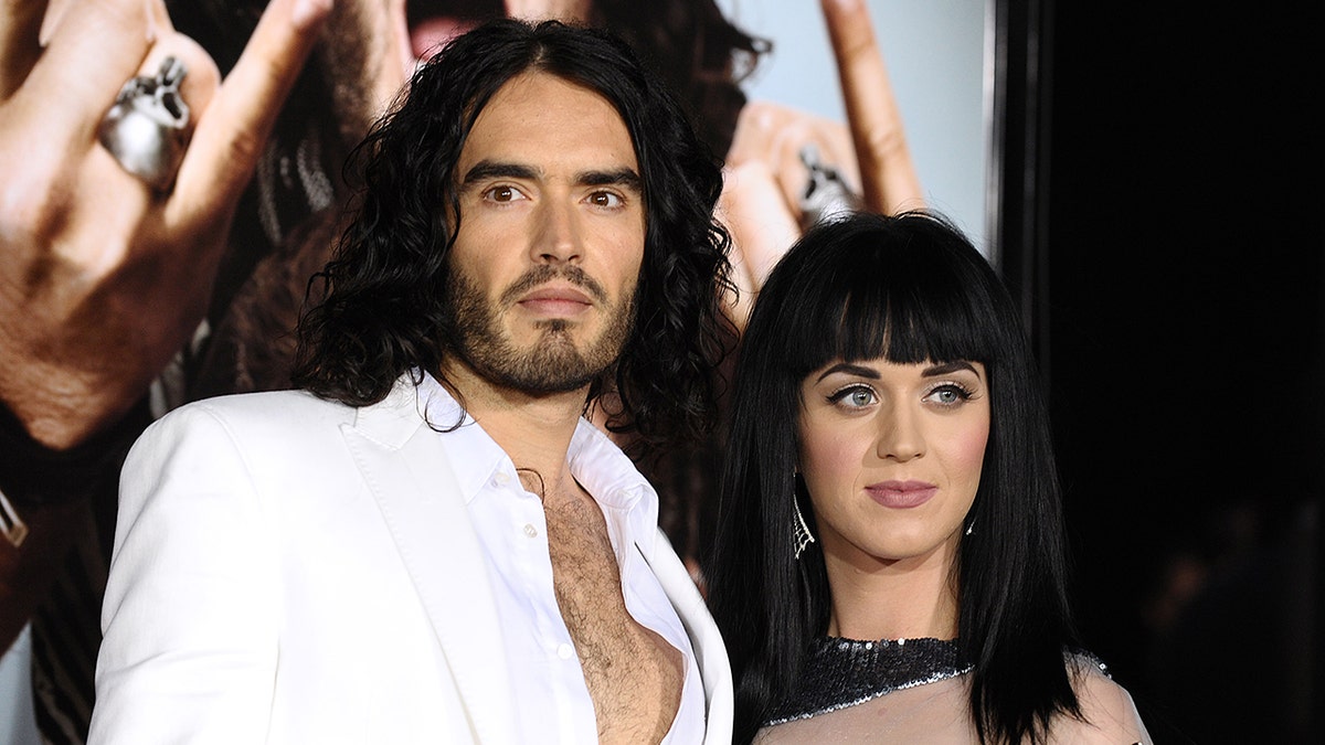 Russell Brand and Katy Perry at a movie premiere