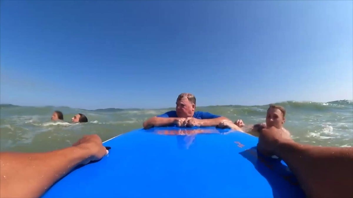 Marine helps to save beachgoers