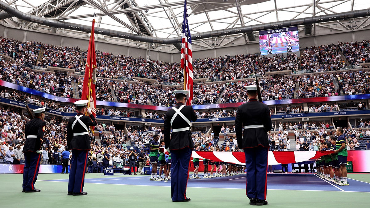 Flag displays during US Open