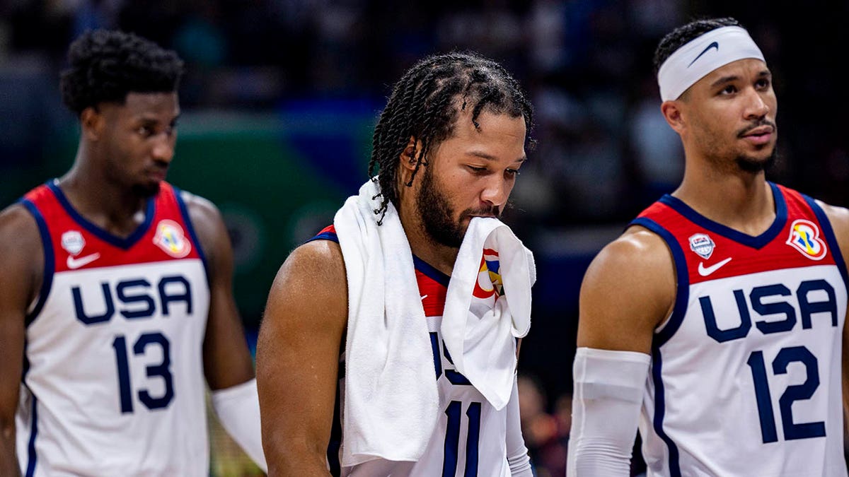 Team USA leaves the basketball court