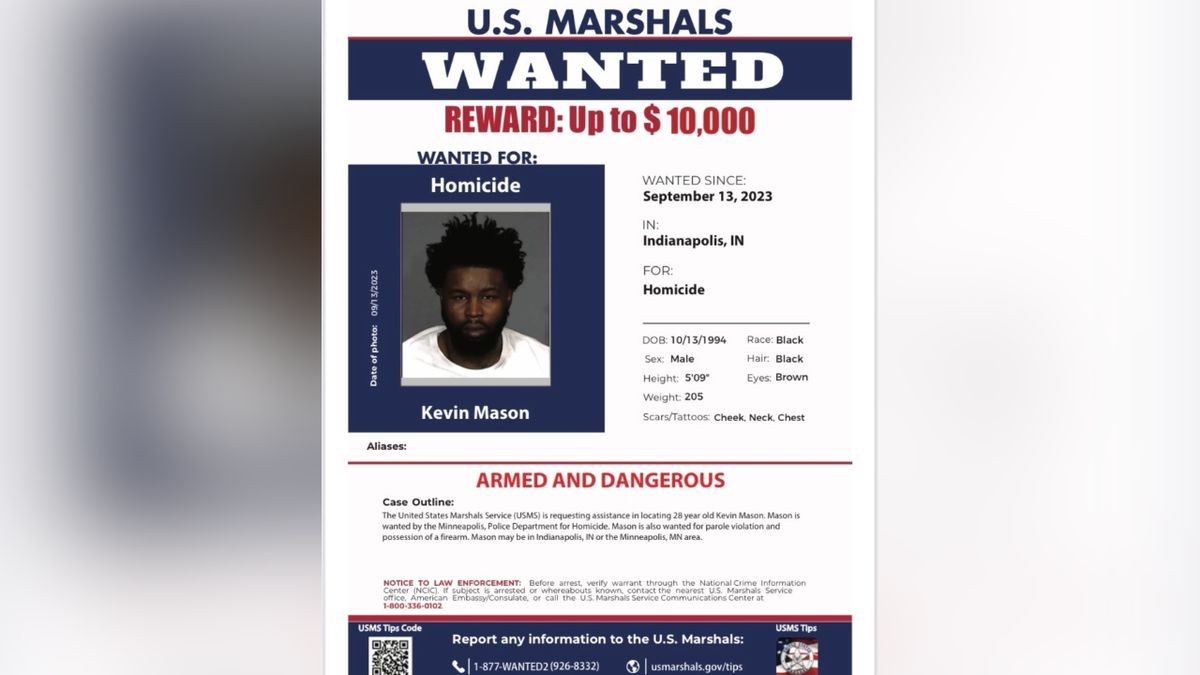 U.S. Marshals wanted poster for Kevin Mason