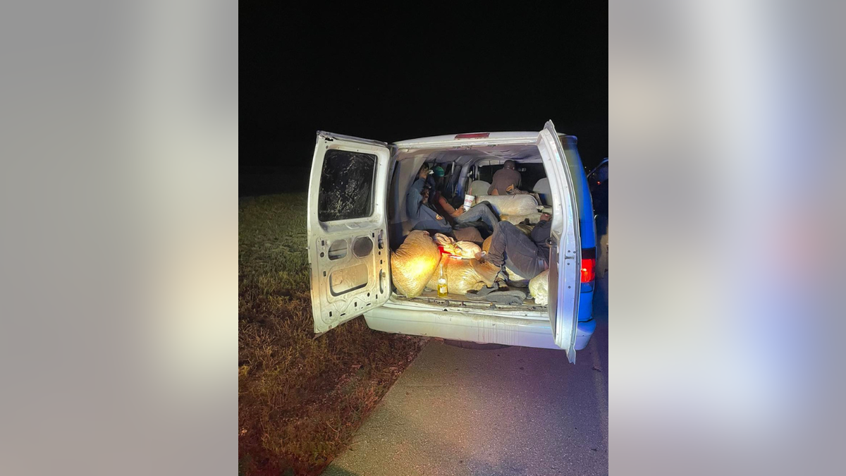 Truck full of bags of stolen berries