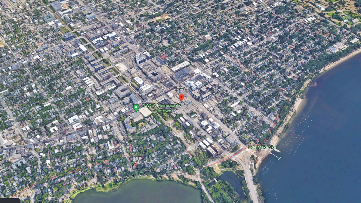 satellite map view Uptown neighborhood of Minneapolis, Minnesota 