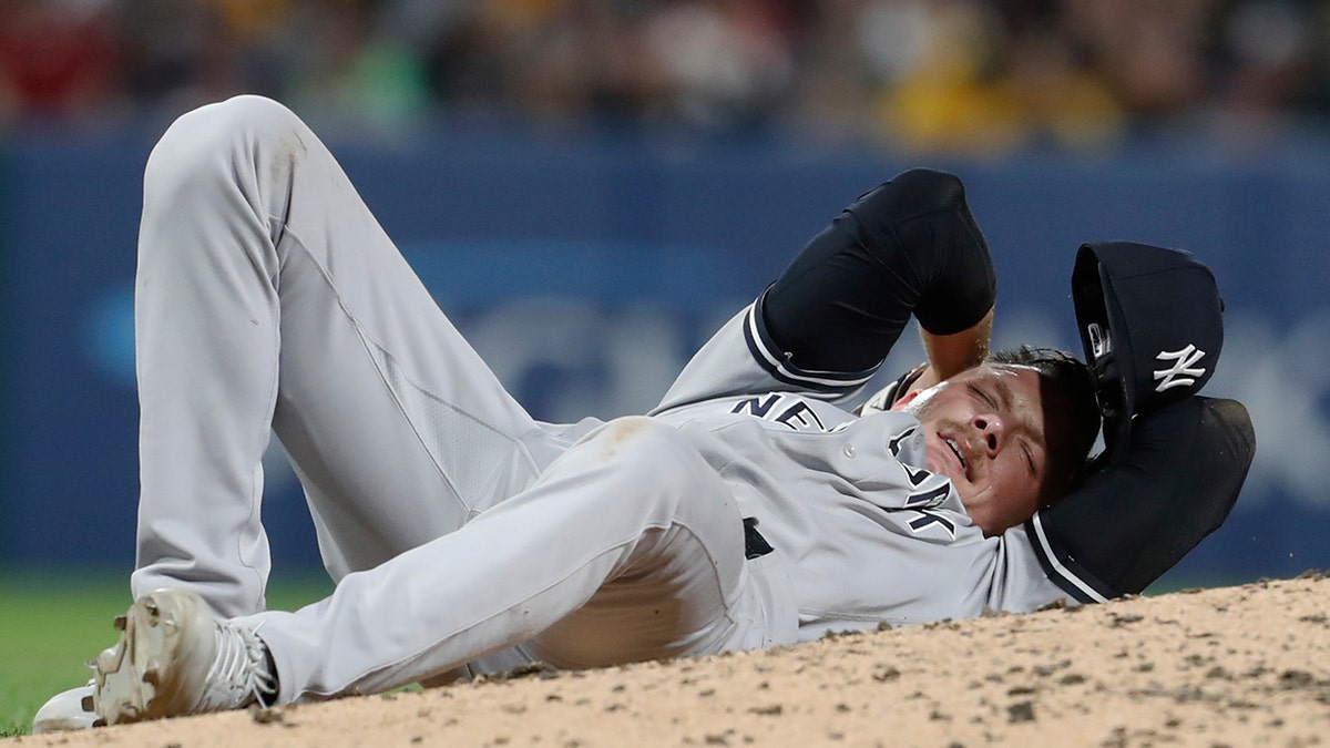 Yankees pitcher bloodied, carted off after taking 100 mph line drive off  head